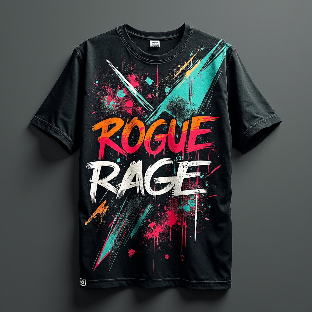 Men's Oversize Black Printed T-Shirt